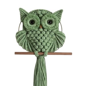 Tapiz de Pared de Macramé con Diseño de Búho Hecho a Mano |   Decoración Bohemia para el Hogar de Algodón al por Mayor - Product Image 1