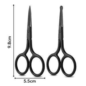 <b>Mini</b> Stainless <b>Black</b> Straight Tip Nose Hair Eyelash Scissors Sharp Blade Manicure Scissors for Facial Hair Removal Beauty Care - Product Image 3