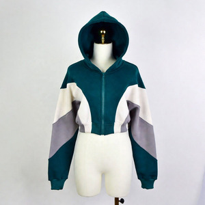 Sweat-shirt à capuche court en molleton de coton tendance pour femme, grande taille, décontracté, sportif, pull-over, pour l'hiver, le printemps, l'été et l'automne - Product Image 1