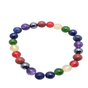 Bracelet en pierres naturelles gravées des sept chakras, qualité AAA, 8 mm, artisanat de pierres précieuses, motif de guérison, vente en gros - Product Image 3