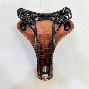 Lightweight Classic Cycling Bicycle Saddle Leather Style Seat Black Rivets Dual Steel Rails Comfortable Cushion Road <b>Bike</b> Saddle - Product Image 4