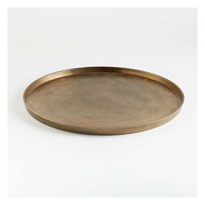 Plateau de service artisanal en aluminium avec finition antique, vaisselle de luxe pour hôtels et décoration intérieure - Product Image 3