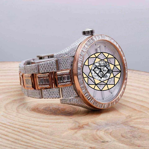 Montre de luxe à quartz avec bracelet en acier inoxydable, cadran analogique, fermoir déployant, unisexe, style hip-hop, montre antique - Product Image 4