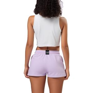 Short de survêtement d'été personnalisé en gros avec cordon de serrage deux poches latérales pour femmes respirant décontracté 100% coton Shorts pour femmes - Product Image 2