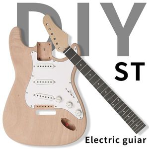 Kit de guitarra eléctrica estilo ST de 6 cuerdas DIY con cuerpo de caoba, mástil de arce y accesorios - Product Image 1