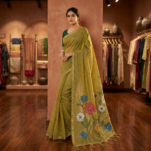 Sari de excelente calidad para mujer, ideal para bodas y festivales, de proveedor y exportador indio. - Product Image 1