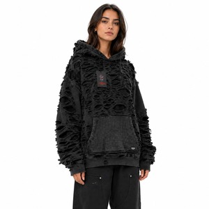 Neuester Marken-Hoodie für Damen im Distressed-Look, hergestellt für moderne Mode mit weichem Premium-Stoff, entspanntem Tragekomfort und trendinspiriertem Design. - Product Image 6