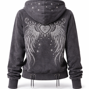 Sudadera con Pedrería Personalizada al por Mayor para Mujer - Fabricante Directo de Fábrica con Suministro a Granel - Product Image 2