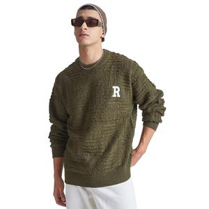 Fabricant de vêtements en tricot sur mesure, vente en gros, pull en tricot simple à col rond et manches longues pour homme, automne-hiver - Product Image 1