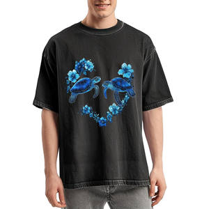 Conserve la couleur et la taille après plusieurs lavages, chemises pour hommes à col rond, grandes tailles, 100 % coton. - Product Image 1