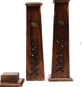 Quemador de Bakhoor de Madera de Lujo Hecho a Mano con Tapa de Corte Geométrico, Estilo Antiguo, Porta Incienso Oud para Aromaterapia y Meditación - Product Image 2