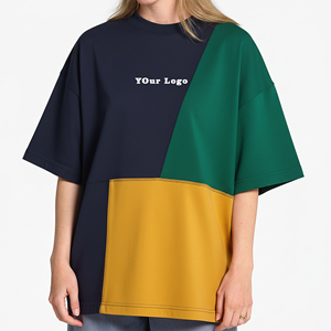 เสื้อยืดผู้หญิงคอตตอน 100% สีสันตัดกัน สไตล์ลำลองสำหรับฤดูร้อน น้ำหนัก 220 กรัม แขนสั้น คอกลม เป็นมิตรกับสิ่งแวดล้อม รับสั่งทำได้ ขายส่ง - Product Image 3