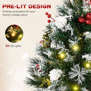 2ft Cordless <b>LED</b> Pre-Lit Artificial Christmas <b>Tree</b> 70 Branches Red Berries Pine Cones 2 Pack for Outdoor Entryway 2022 Christmas - Product Image 5