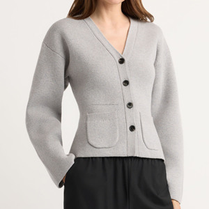 Best Quality New Arrival Fall Winter Casual <b>Long</b> Sleeve Solid Color Knitted Wool/Acrylic Covered Button <b>Cardigan</b> Sweater <b>for</b> - Product Image 6