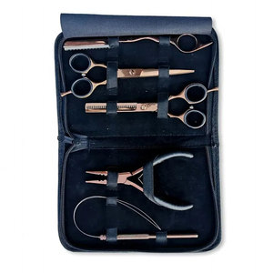 Kit de Herramientas Profesionales para Extensiones de Cabello Humano de Alta Calidad con Tijeras de Peluquería, Color Plata y Oro Rosa, con Logotipo Personalizado, Precio al por Mayor - Product Image 3