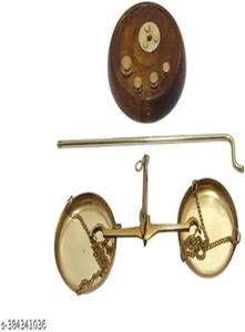 Ancienne balance de bijoutier traditionnelle en laiton, objet décoratif, symbole de la justice et de la loi - Product Image 4