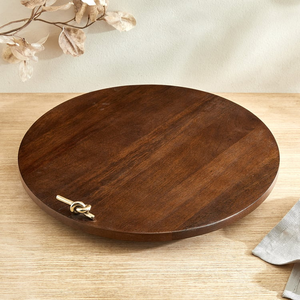 Plateau tournant Lazy Susan en bois, fait main en bois de manguier, accessoires de cuisine artisanaux - Product Image 6