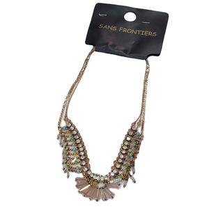 Collier avec pendentif en perles de résine de marque, design perlé toutes couleurs, en provenance d'Inde, pour les mariages et les cadeaux, avec diamant comme pierre principale - Product Image 1