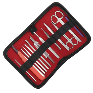 Kits chirurgicaux personnalisés de 13 pièces avec manche de scalpel, lames de couteaux, ciseaux, pinces, ensembles d'outils avec étui en cuir, prix avantageux - Product Image 4