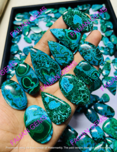 Lot en gros de pierres précieuses naturelles de qualité AAA, chrysocolle et malachite, cabochons à propriétés curatives, minéraux rares, vente chaude - Product Image 2