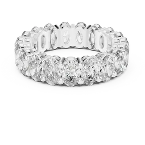 แหวนเพชรทรงรีรูปไข่ 6.08 กะรัต ฝังเต็มวง แบบ Eternity Band เงินแท้ 925 สำหรับทั้งชายและหญิง ได้รับการรับรองจาก IGI ของขวัญเครื่องประดับชั้นดี - Product Image 3