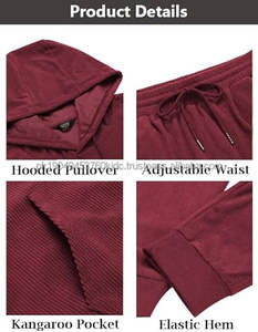 Conjunto Deportivo de Invierno para Hombre, de Algodón, con Sudadera con Capucha y Pantalones Deportivos para Actividades al Aire Libre - Product Image 3