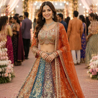 Lehenga Choli semi-cousu en tissu papillon à sequins, avec dupatta élégant, prix de gros par Royal Export