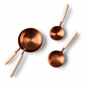 Premium Copper <b>Measuring</b> Cup Set with Wooden Handle 5PCS Kitchen <b>Measuring</b> Cups Wholesale Baking Cooking <b>Tools</b> for Home Hotel - Product Image 1