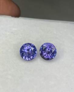 6.50MM round brilliant cut natural aa tanzanite gemstone.tanzanite round pair.tanzanite <b>couple</b>. - Product Image 3