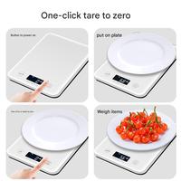 Báscula Electrónica de Cocina Recargable SHI07 de Alta Precisión con Plataforma de Vidrio Templado y Graduación de 1g para Repostería Casera