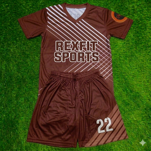 ชุดยูนิฟอร์มกีฬาผู้ชายขายส่ง REXFIT SPORTS เสื้อฟุตบอล กางเกงขาสั้น ชุดฝึกซ้อมกีฬา ระบายอากาศได้ดี ผลิตแบบ OEM - Product Image 6