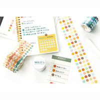 Rouleau d'autocollants ronds autocollants colorés 5cm X 3m pour agenda, carnet décoratif, scrapbooking, bricolage