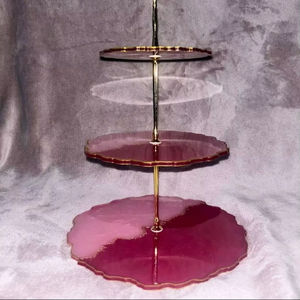 Base de Resina Premium para Exhibición de Pasteles con Diseño Moderno y Elegante para Recepciones de Boda, Celebraciones de Cumpleaños y Decoración de Mesa de Postres - Product Image 1