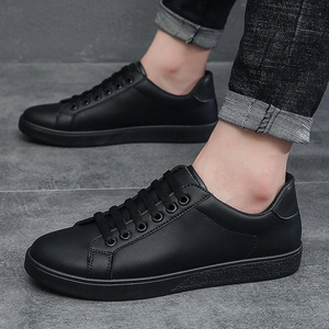 Unisex White PU Sneakers EVA Midsole Rubber Outsole Spring Casual <b>Walking</b> Shoes - Product Image 6