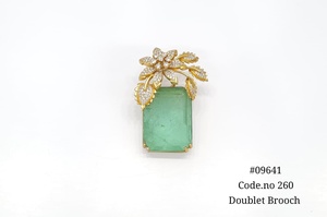 09641 Broche Doble Rosa Rectangular con Cristales, Diseño de Flor y Hoja en Tono Dorado, Incrustaciones de Circonio, Broche para Novio, Joyería de Fiesta para Mujer - Product Image 2