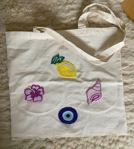 Sac fourre-tout tendance en toile de coton fait main avec broderie florale unique, réutilisable, pour le shopping, sac à bandoulière BY MULTI CRAFT - Product Image 4
