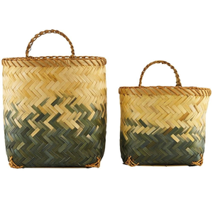 Cesta de almacenamiento de bambú de mimbre colorida de alta calidad superventas, cesta de lavandería tejida a mano ecológica para baño y sala de estar - Product Image 4