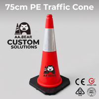 Cône de signalisation routière en HDPE de 75 cm, cône de sécurité en plastique rigide de 30 pouces, cône d'avertissement en PE de 750 mm, construction routière, haute qualité, 28 pouces