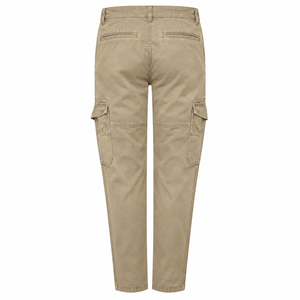 <b>Men's</b> <b>Khaki</b> Cotton <b>Cargo</b> <b>Pants</b> Mid Waist Straight Casual Breathable Quick Dry Multiple Pockets Button Closure Autumn Trousers - Product Image 3