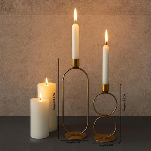 <b>Taper</b> <b>Candle</b> Holder Stand Set of 2 Decorative Metal <b>Candle</b> Holders for Dining Table Wedding and Home Decor - Product Image 2