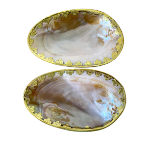Artisan MOP Shell Tasting Plate Fish Flower Motif Long Base <b>Mirror</b> Polish Custom Engraveable Logo Table Decor Storage - Product Image 2