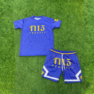 2026 Wholesale New Design Sublimation Custom Logo Short <b>Set</b> For <b>Men</b> Custom <b>2</b> <b>Piece</b> Tracksuit Short <b>Set</b> With Solid Pattern - Product Image 5