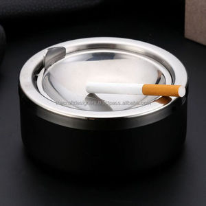 Meilleure vente cendrier carré en acier inoxydable Logo personnalisé imprimé vent anti-mouche cendres de cigare plateau d'affichage disque de forme carrée - Product Image 4