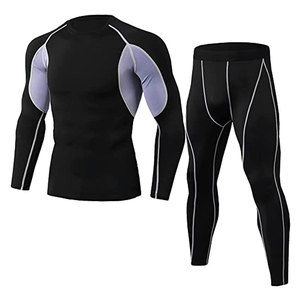 Premium <b>Compression</b> Set Activewear Gym Training Clothing Four Way Stretch Moisture Control Athletic <b>Men</b> Suit - Product Image 1