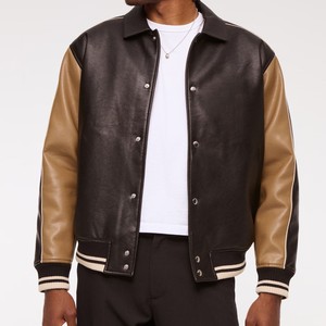 <b>Men</b> Varsity Baseball <b>Jacket</b> Custom Team Letterman <b>Jacket</b> Wool Body <b>Leather</b> Sleeves Embroidery OEM ODM Sportswear Manufacturer - Product Image 3