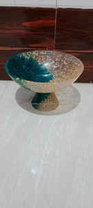 Bol en résine bicolore bleu et transparent avec base pour usages multiples - Product Image 6