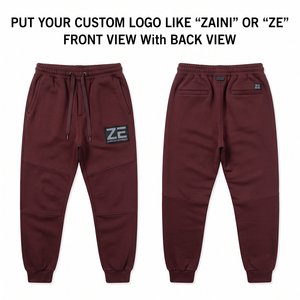 Pantalon de jogging ZAINI 320 GSM en coton sergé brossé premium et polyester, couleur marron, écologique, séchage rapide, respirant, plissé, pour homme - Product Image 1