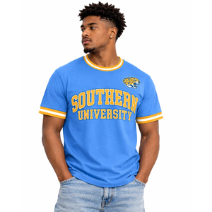 Southern University Jaguars T Shirt Custom HBCU College <b>Spirit</b> Wear Blue Gold Varsity Graphic Tee Wholesale - Product Image 3