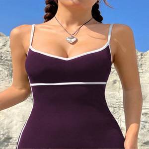 Robe moulante pour femme 100% polyester/spandex, décontractée, été-automne, ODM, robe simple - Product Image 4