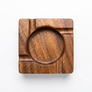 Cendrier rond en bois massif avec logo personnalisé, cendrier en bois de luxe, cendrier artisanal pour la maison, le bureau, l'hôtel, le bar, décoration de bureau - Product Image 6